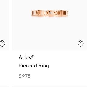 Tiffany Rose Gold 18K Diamond Atlas Ring size 6
